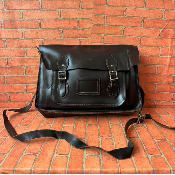 TAS SELEMPANG PRIA WANITA SATCHEL KULIT ASLI SECOND BRANDED COKLAT / TAS SLING KERJA PRIA WANITA KUL