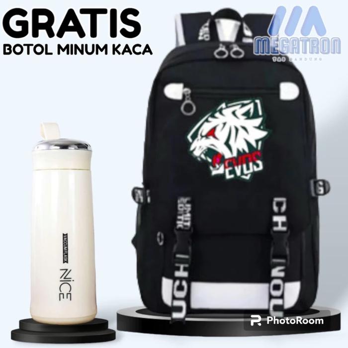 BAGS EVOS/FREE BOTOL KACA TAS RANSEL ANAK LAKI LAKI KARAKTER MOBILE LEGEND TIM EVOS - TAS SEKOLAH AN