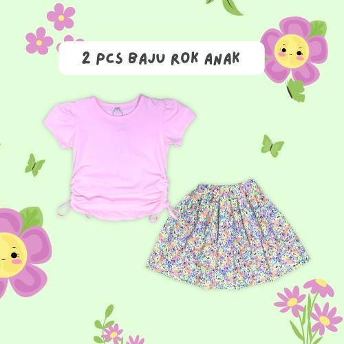 [PROMO] 1 SET ANAK PEREMPUAN KAOS DAN ROK 1 - 4 TAHUN