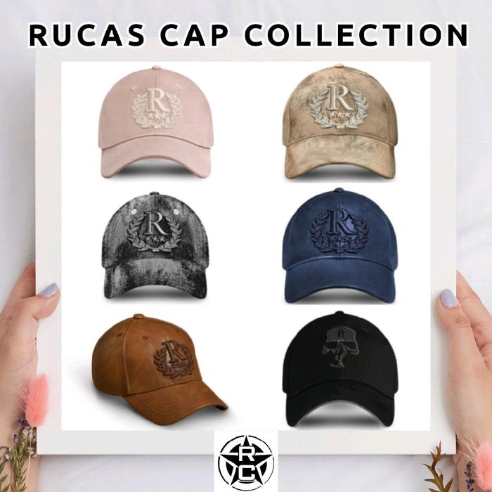 [ORIGINAL] RUCAS CROWN GRADIENT GREY CAP / RUCAS CROWN BLUE LEATHER / RUCAS CROWN SOFT PINK / TOPI R