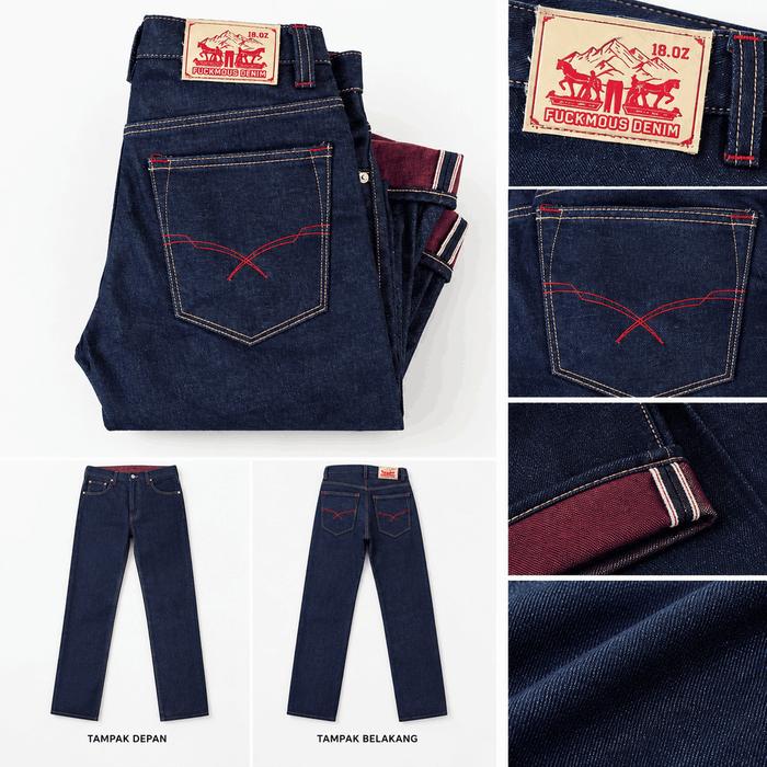 DENIM SELVEDGE DARK RED 19 OZ