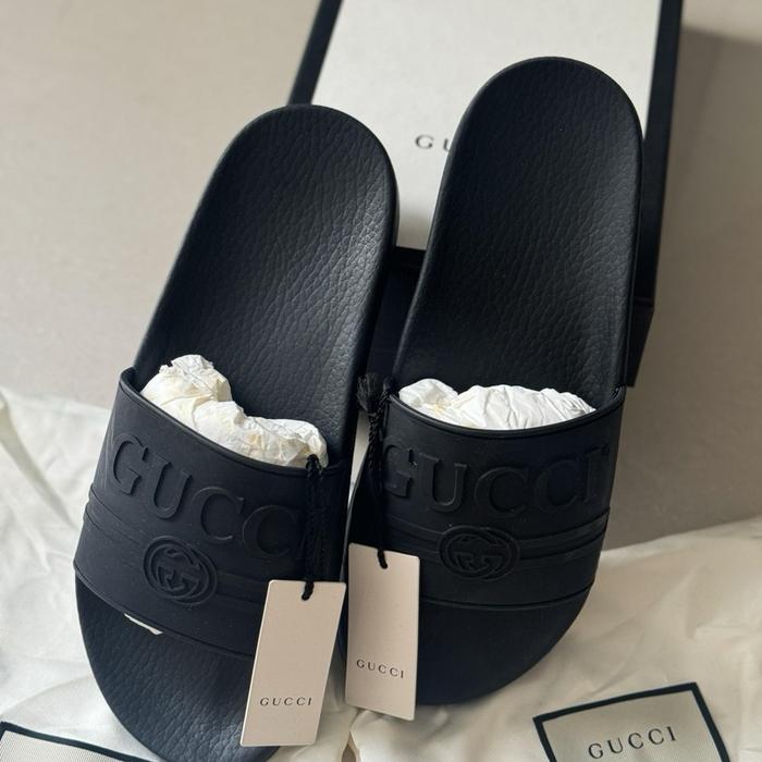 Gucci Slides Black Authentic ORI with Box