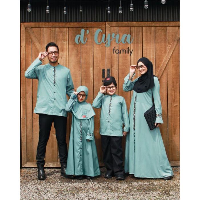 Baju muslim anak dan dewasa sarimbit koko lengan panjang dan abaya D Cyra Rumah Dannis Collection to