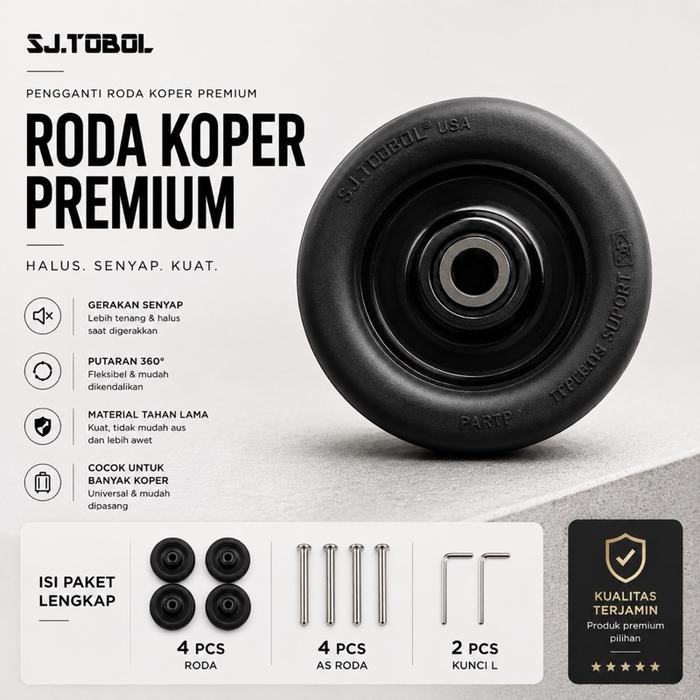 Roda Koper Single wheel Premium 50mm lojel, AT, luggo, samsonite