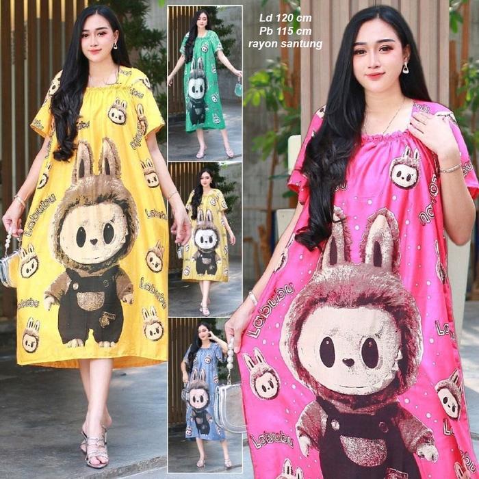 Daster Fuji Karakter Labubu Ukuran Jumbo Busui Dada Karet