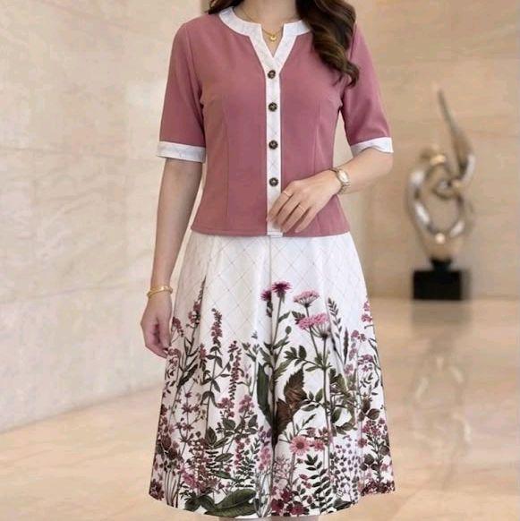 Stelan rok 2095  / set rok katun sutra- bj scuba import