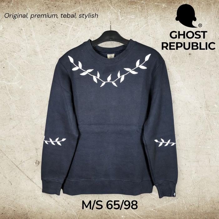 Ghost Republic Original Sweater Sweatshirt Crewneck Lengan Panjang premium Size S fit M