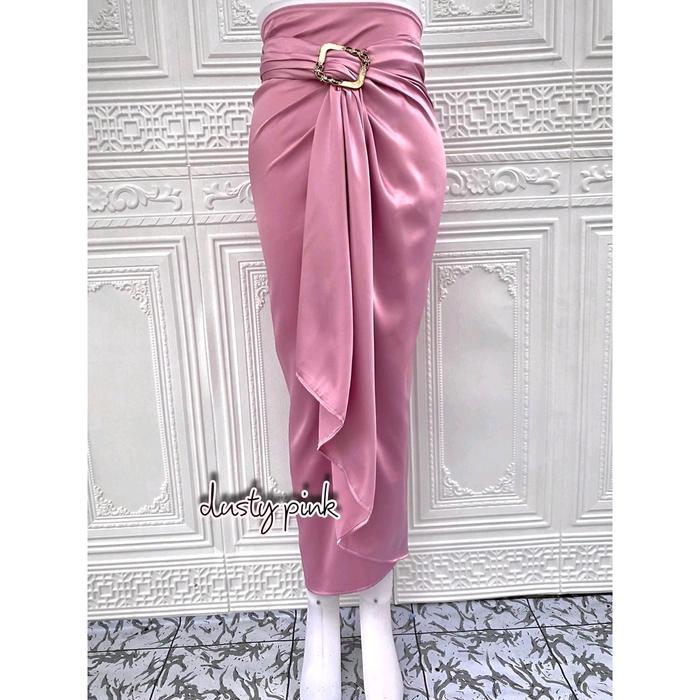 Rok Lilit kain Serut polos satin Silk Bawahan kebaya Modern // Rok Lilit Batik premium Jumbo // Rok 