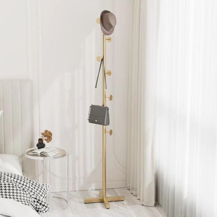Standing Hanger Gantung Tas Topi Pakaian Bahan Logam Hanger Ruang Tamu Gantungan Besi Berdiri Hanger