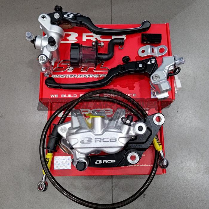 Paket Master Rem RCB S1 FL 14mm set kanan kiri + Kaliper RCB S27 Monoblok 2p 2 piston + Selang Rem T