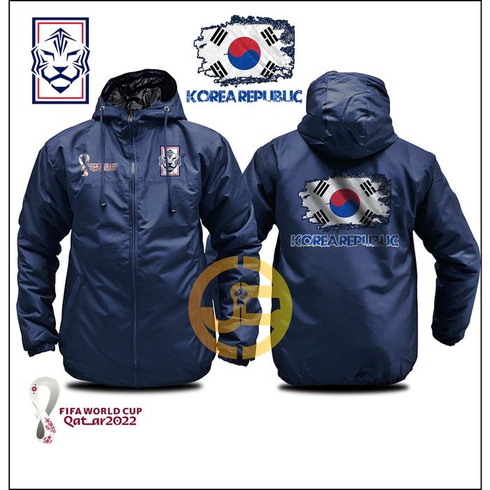 Jaket Timnas Korea Selatan Taeguk Warriors Jaket Piala Dunia 2022 Parasut Semi WF Tahan Angin Murah