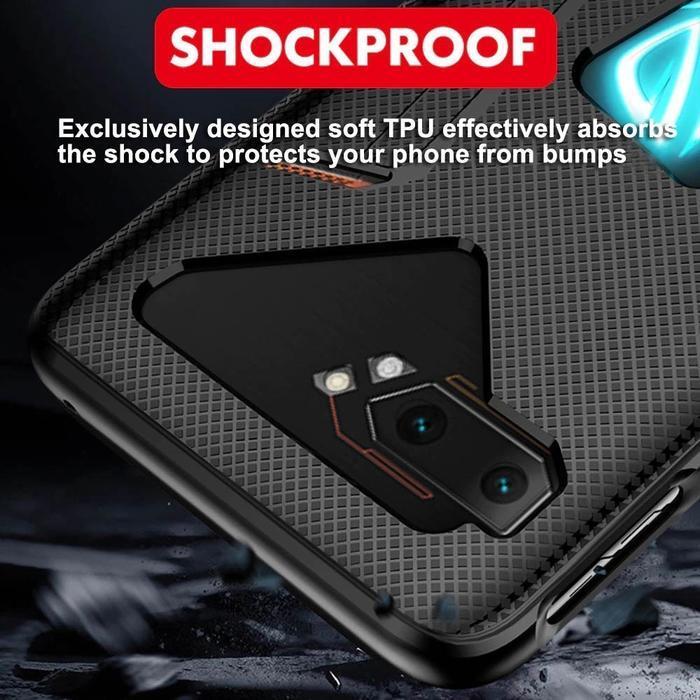 Case Asus Rog Phone 2 Softcase Rog 2 Shockproof Fiber Carbon Case Good Quality