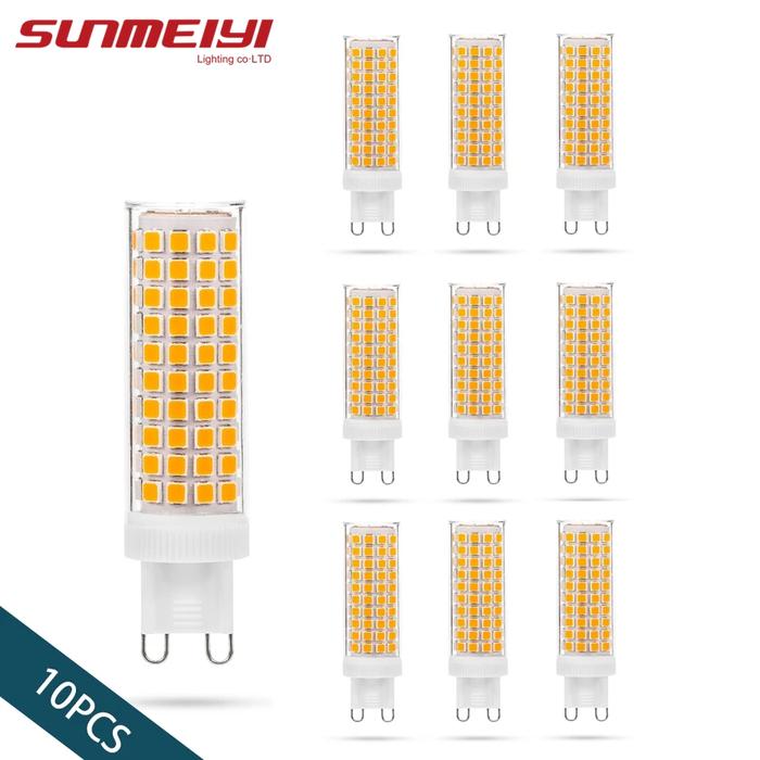 10pcs G9 LED Lamp AC100V-265V 10W No Flicker 76LEDS SMD2835 Ceramics