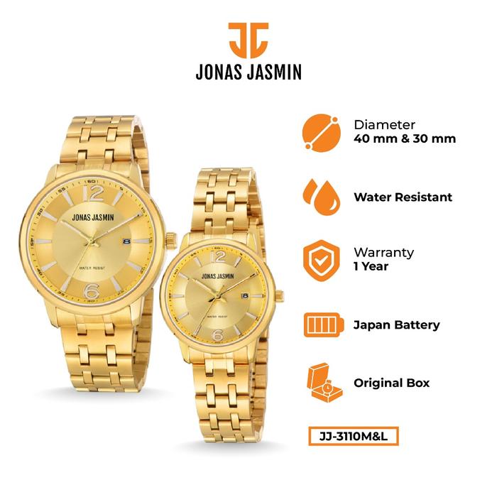 NEW Jam Tangan Couple Analog JJ-3110M/JJ-3110L Include Box Fullset