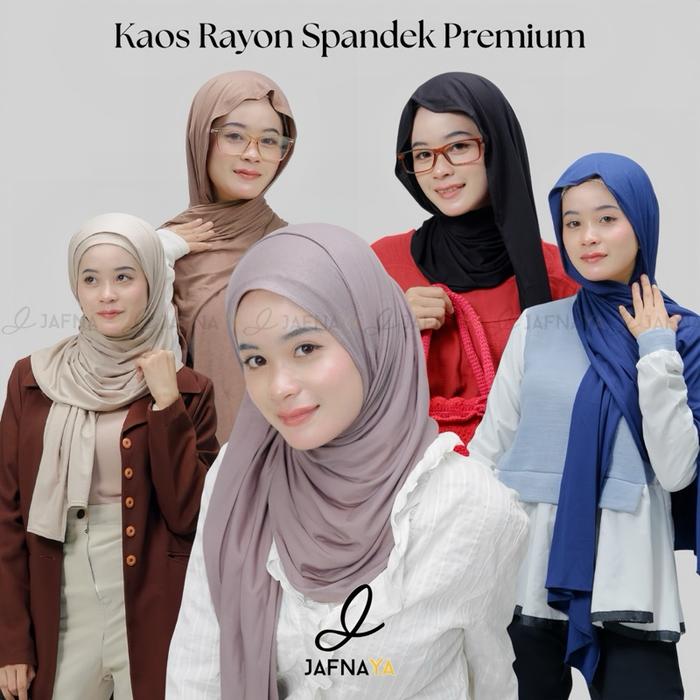 Hijab Pashmina Kain Kaos Rayon Spandek  Premium – JAFNAYA