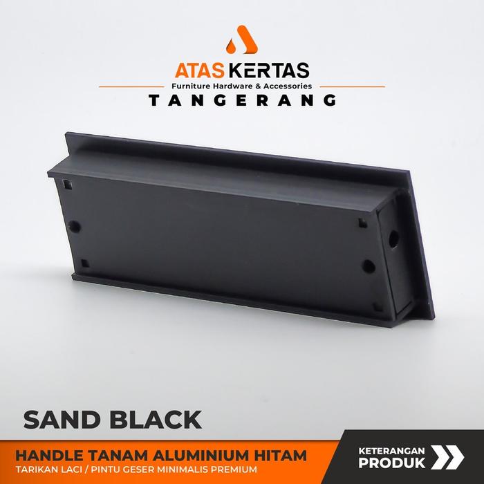 handle laci tanam aluminium kotak sand black - tarikan laci - tarikan tanam - handle tanam pintu sli
