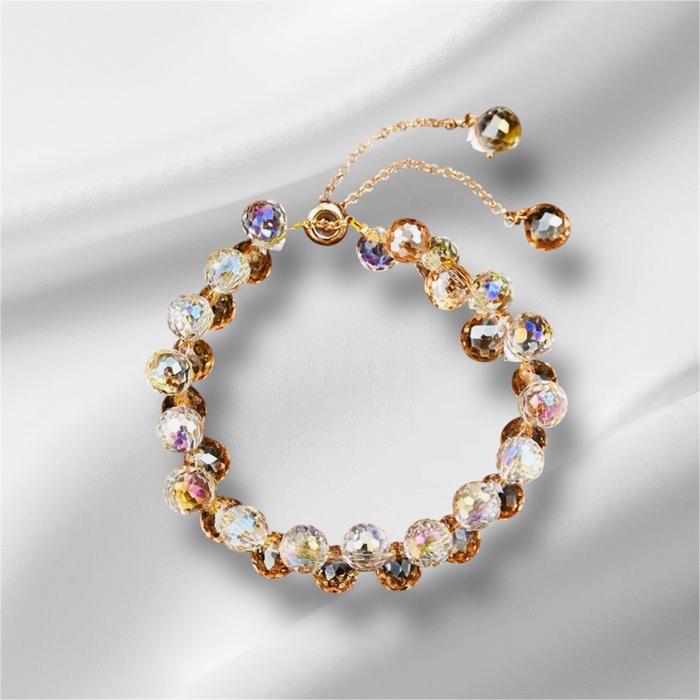 Gelang Tangan Batu Cristal Box GG#02 - Tali Nylon Elastis - Biji Lada Penyambung Titanium Anti Karat