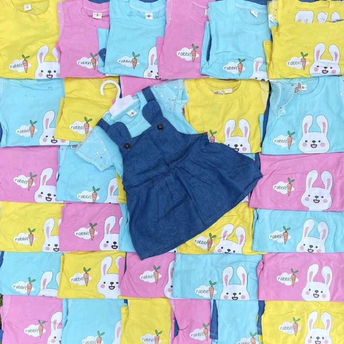 Setelan Overal Rok Anak Perempuan Lengan Pendek By Yih TZ Estimasi Usia 6-24 Bulan Katun Panjang Sam