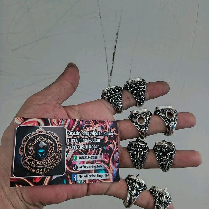 RING ALPAKA MOTIF UKIR BALI