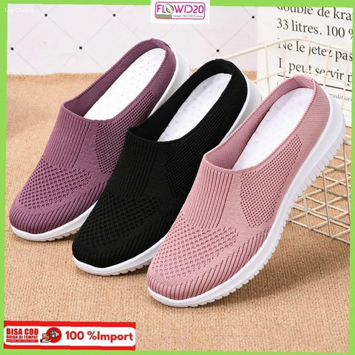 Flat Shoes Rajut Import Slop Sepatu Rajut Selop Import 113 | Kekinian
