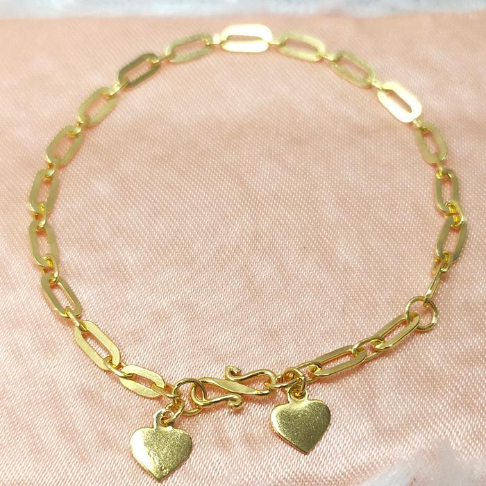 Gelang Paper Clip + Love ±17cm : 2g & 3g