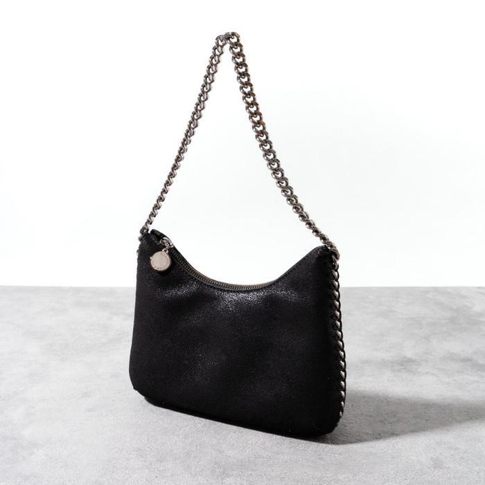 STELLA MCCARTNEY FALABELLA ZIPPED MINI SHOULDER BAG WITH SILVER CHAIN