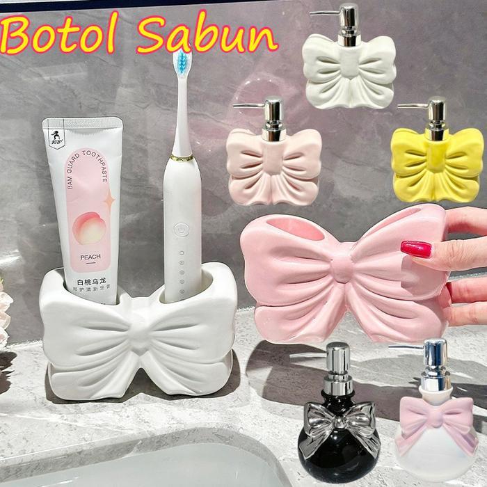 Botol Sabun Pump/ Botol Sabun Bentuk Pita /Pump Soap Dispenser/Botol Sabun Pencet/Botol Sabun Kerami