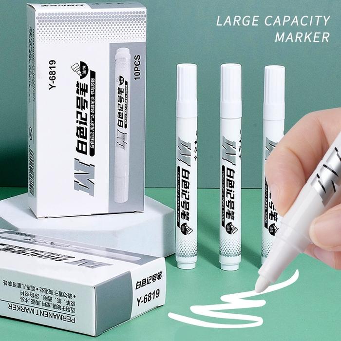 Spidol Putih Ban Mobil/Paint Marker/Spidol Putih Permanen Tahan Air/Spidol Putih Waterproof