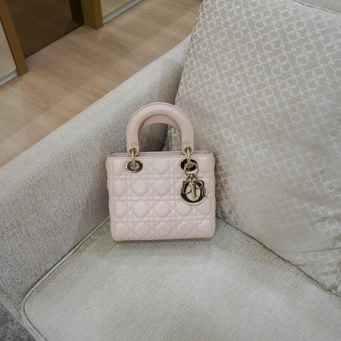 Dior Lady Dior Soft Pink Ghw 2019 GARANSI 100% AUTHENTIC