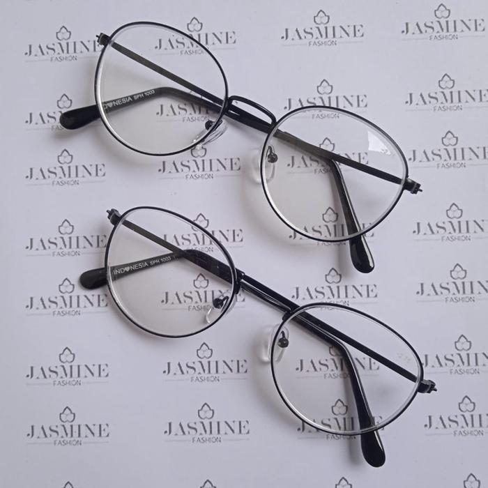 Frame Kacamata Minus (-) Uk 0.50 s/d 4.00 Kacamata Baca Minus Wanita Pria Frame Oval Metal / Besi Ka