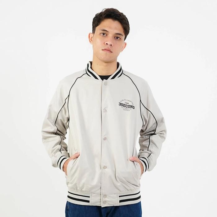 3Second Jaket Bomber Pria Regular Fit Atlas Pedro 270225 Casual Hitam