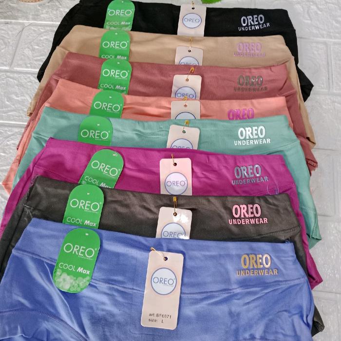 CD OREO 6671  PAKET 3, 6, 12  CELANA DALAM WANITA KATUN PREMIUM KARET LEBAR
