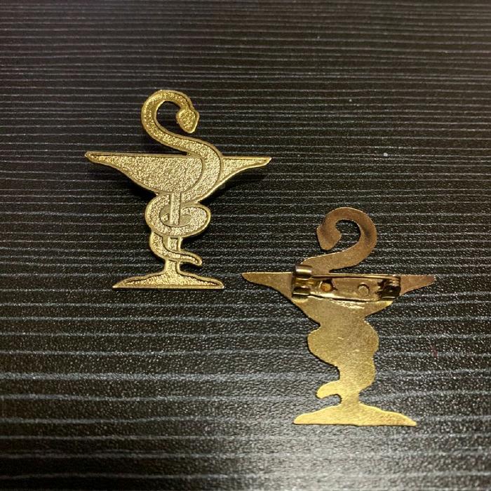 Pin Cawan Ular apoteker | peniti | kuningan