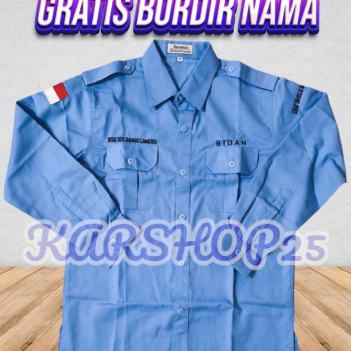 KEMEJA BIDAN LENGAN PANJANG TERBARU KEMEJA BIDAN SEHAT DIMULAI DARI KITA