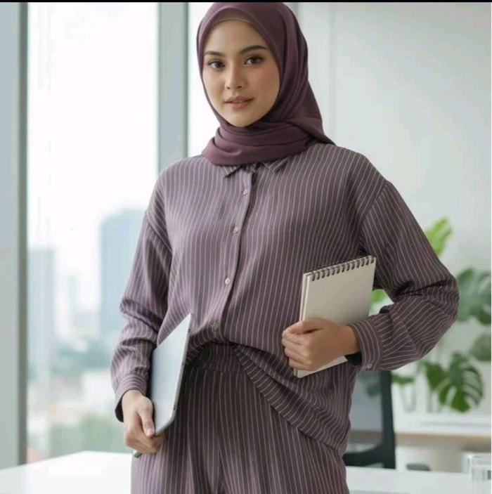 Jena One Set Daily Lucu Atasan Celana Panjang HIjab Pajamas Kekinian Baju The Daster 01