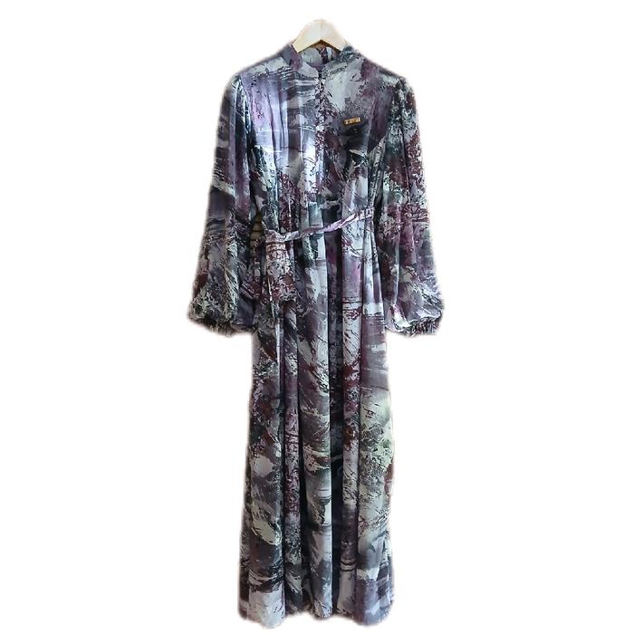 Baraya Syari Gamis Wanita Ceruty Warna Taro | Gamis Abstrak Warna taro