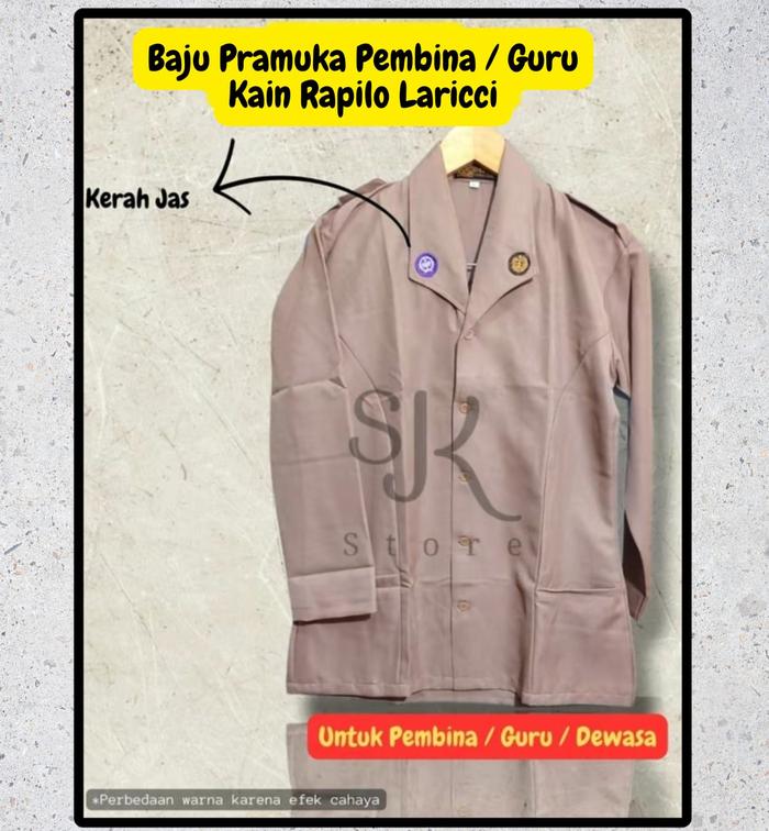 Baju Pramuka  Wanita Pembina / Guru /  Dewasa Perempuan Kain Rapilo Laricci Seragam Blazer Panjang