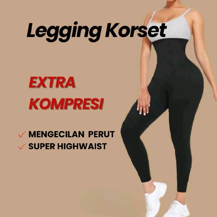 Legging Korset dengan kancing super slim shapeware