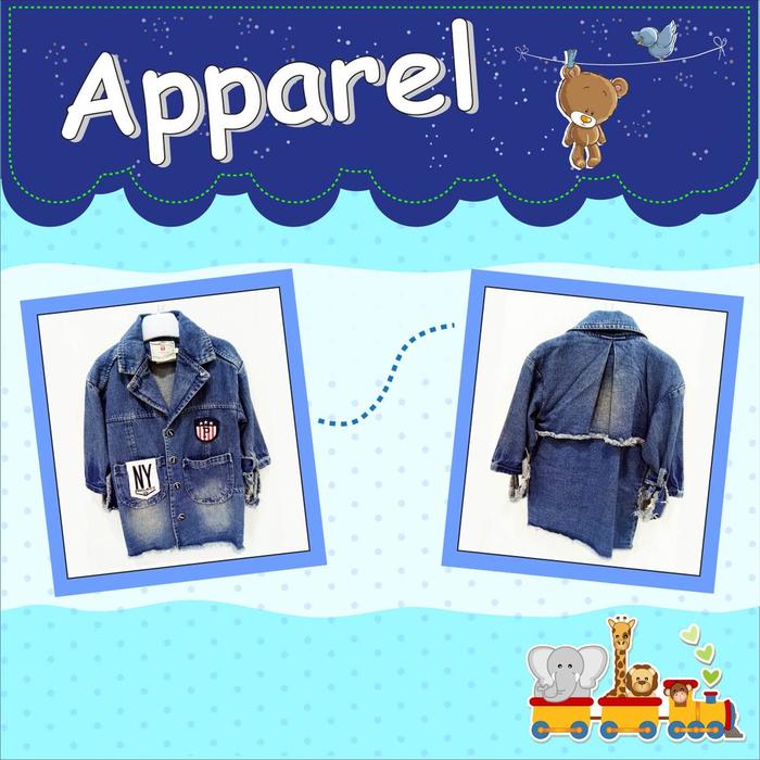 Tongle NY Project Jaket Denim Jeans anak laki-laki (1115)