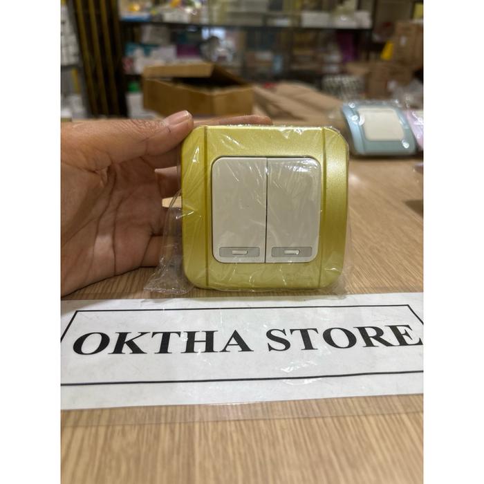 Saklar DOUBLE  BROCO Galleo G162 WARNA GOLD