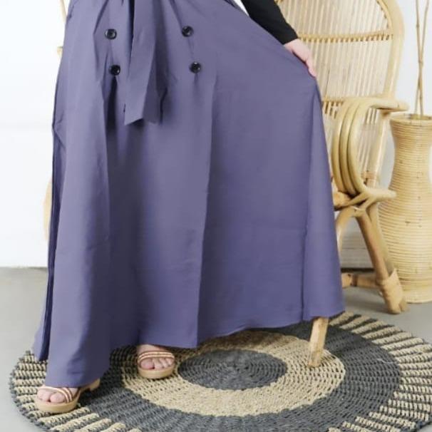 Rok Panjang Payung Terwuwu Dewasa/Rok/Bawahan Muslimah Hitam Polos Karet Kancing