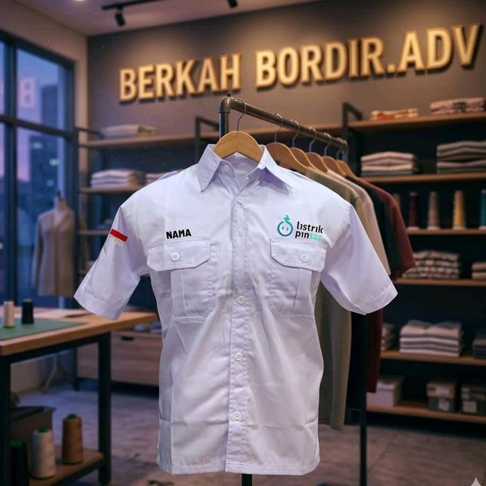 Baju Kerja PLN Listrik Pintar Full Bordir - Seragam Listrik Pintar PLN Gratis Bordir Nama
