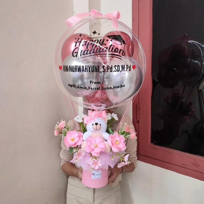 Buket balon bucket bunga bouquet balon bunga boneka kaisha.ms
