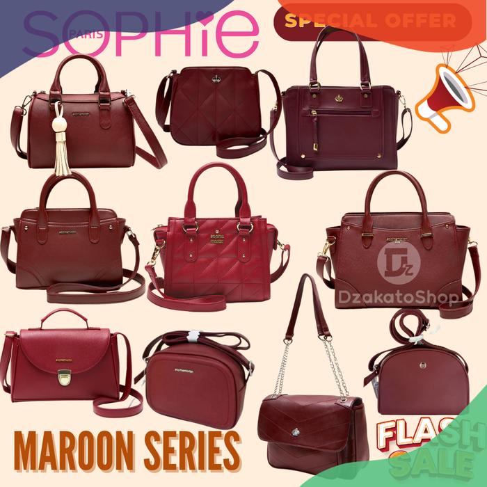 CUCI GUDANG Tas Pesta Kondangan Mewah Selempang Jinjing Cangklong Bahu Merah Maroon Series Promo  Ke