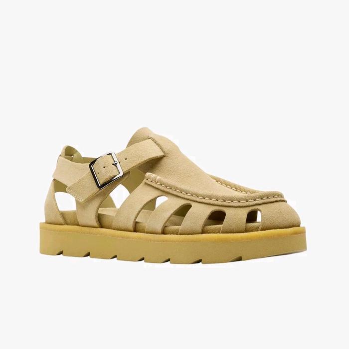 CLARKS Meare Buckle Dark Maple Original Sepatu Sandal Pria Suede