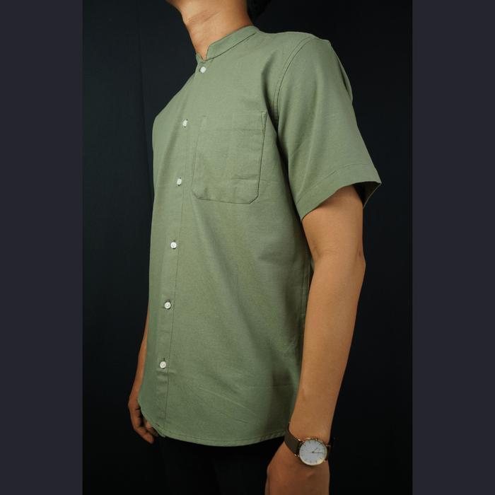 STANLEY ADAMS Kemeja Pria Shanghai Collar Lengan Pendek Varian Motif | Shanghai Shirt | Basic Fit Fo