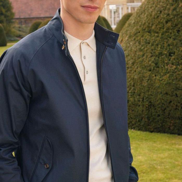 Jaket Harrington Blue Navy (Old New Stock) Zipper Vislon USA
