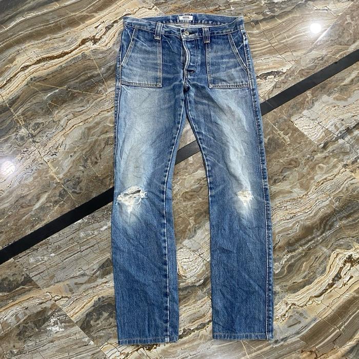 DMG ripped blue jeans slim fit