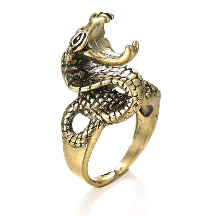 Cincin Holder Desain Ular Raja Cobra / Gold King Cobra (Adjustable) Rings