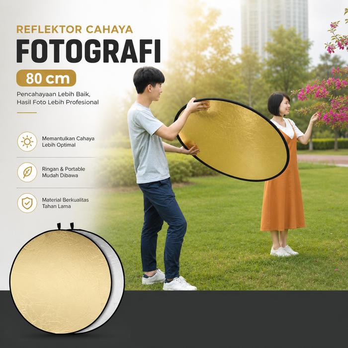 GrandMall - Reflektor Fotografi Studio | Reflektor Cahaya Lipat | Reflector 2 in 1